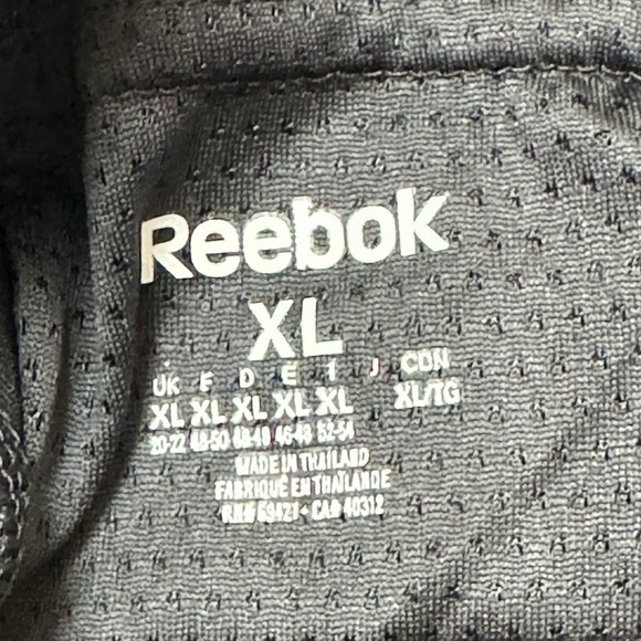 Reebok Sport XL Playdry Black RE Tight Workout Skinny Fit Mesh Panel Zipper Hem - Picture 6 of 13